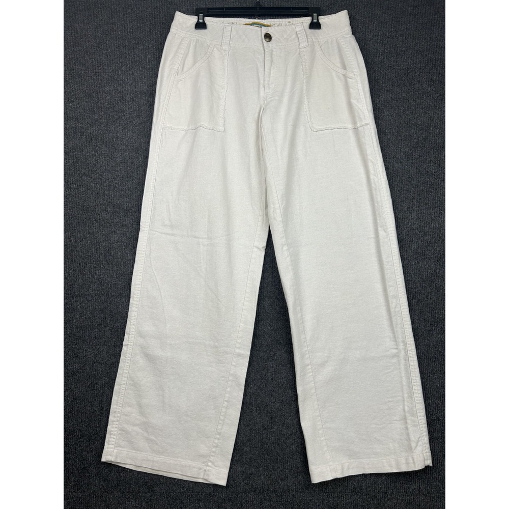 Libertine Women's 11 Pants White Linen Cotton Wide Leg Casual Boho Beach Coastal